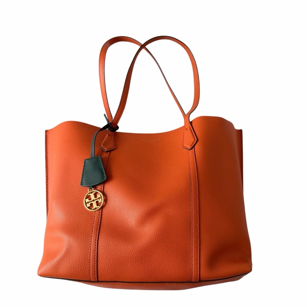 TORY BURCH Perry Tote Bag Leather Orange
